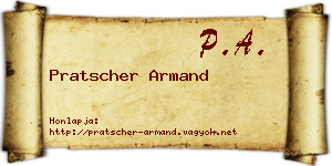 Pratscher Armand névjegykártya